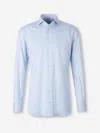 Atelier Munro Buttoned Ribbed Dress Shirt In Blue