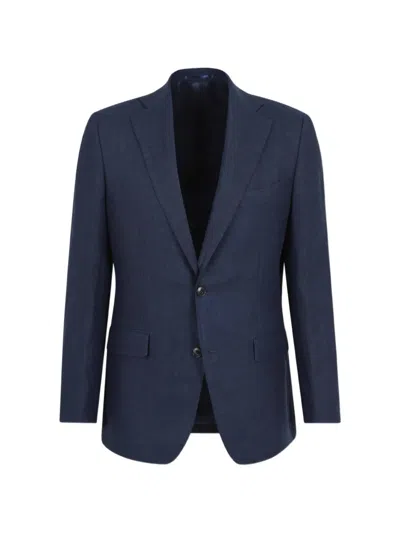 Atelier Munro Tailored Linen Suit In Blue