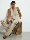 Atelier Neutral Halter Neck Draped Top