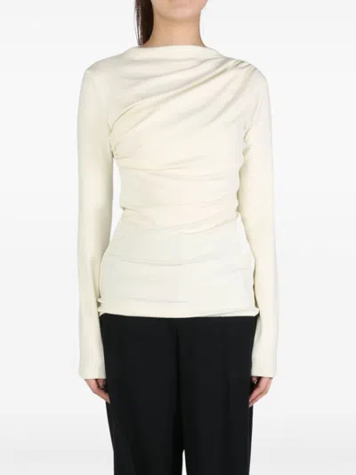 Atelier New York Draped Top In White