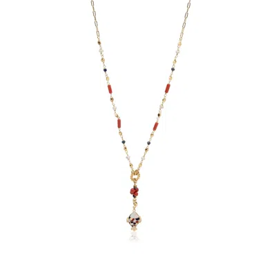 Atelier Petites Pierres Women's Gold Bianca - Gem Beaded Pendant Necklace