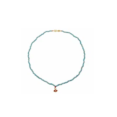 Atelier Petites Pierres Women's Gold / Blue Marbella - Turquoise Mala Necklace In Multi