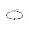 Atelier Petites Pierres Women's Gold / Green Deep Azure - Turquoise Eye Bracelet