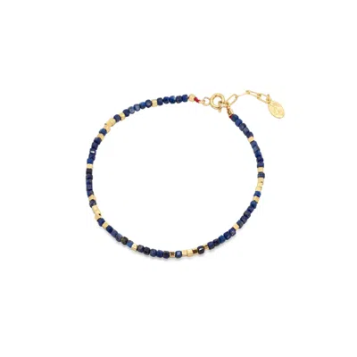 Atelier Petites Pierres Women's Gold Inca - Lapis Lazuli Ankle Bracelet