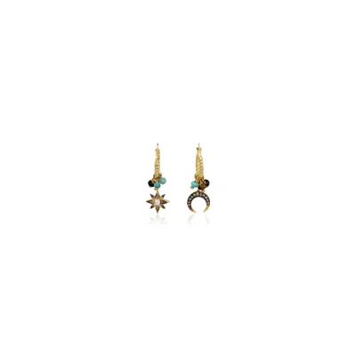 Atelier Petites Pierres Women's Gold Moonglade - Asymmetrical Earrings