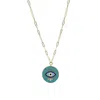 Atelier Petites Pierres Women's Gold / Rose Gold Aqua - Medallion Necklace