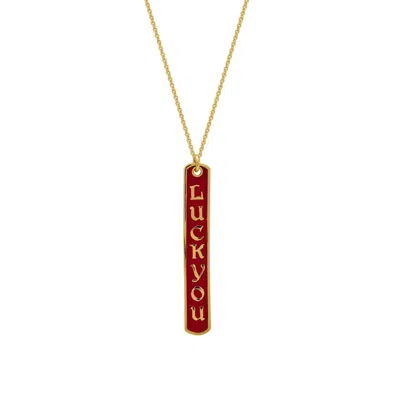 Atelier Petites Pierres Women's Gold / Rose Gold Luckyou - Red - Pendant Necklace