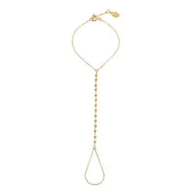 Atelier Petites Pierres Women's Gold / Rose Gold Mini Balls - Chain Finger Bracelet