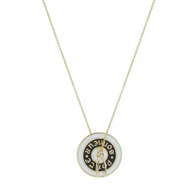 Atelier Petites Pierres Women's Gold / Rose Gold Porte Bonheur - Black - Good Luck Pendant