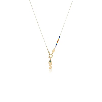 Atelier Petites Pierres Women's Gold / Rose Gold Seahorse - Charm Necklace