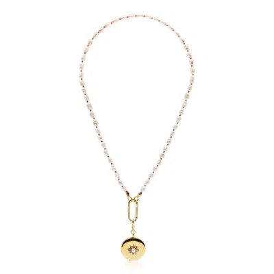 Atelier Petites Pierres Women's Gold / White Goldstar - Star Detailed Pearl Necklace In Multi