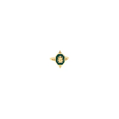 Atelier Petites Pierres Women's Green / Gold Scaragreen - Adjustable Ring