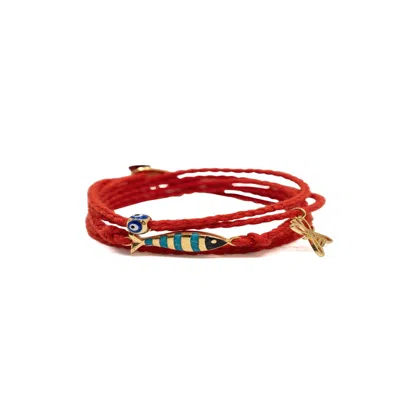 Atelier Petites Pierres Women's Red / Gold Salty - Wrap Bracelet