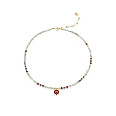 Atelier Petites Pierres Women's Sacred Eye - Natural Stone Eye Necklace In Multi