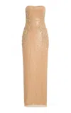 Atelier Prabal Gurung Bow-detailed Silke-faille Gown In Brown