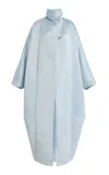 Atelier Prabal Gurung Cocoon Double-faced Satin Coat In Blue