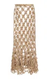 Atelier Prabal Gurung Crystal-embellished Midi Skirt In Gold