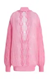 Atelier Prabal Gurung Draped-back Superfine Alpaca-blend Sweater In Pink