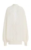 Atelier Prabal Gurung Draped-back Superfine Alpaca-blend Sweater In White