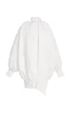 Atelier Prabal Gurung Embossed Cloque Cocoon Coat In White
