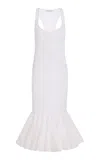 Atelier Prabal Gurung Embossed Sheer Cloque Midi Dress In White