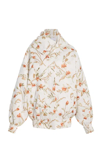 Atelier Prabal Gurung Floral Jacquard Jacket In Neutral