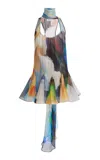 Atelier Prabal Gurung Hand-pleated Cloque Tank Top In Multi