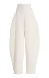 Atelier Prabal Gurung High-rise Slub Denim Barrel-leg Pants In Neutral