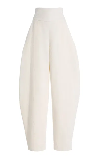 Atelier Prabal Gurung High-rise Slub Denim Barrel-leg Pants In Neutral