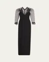 Atelier Prabal Gurung Kristina Swiss Dot Column Gown In Black