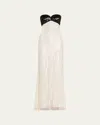 Atelier Prabal Gurung Lana Sequined Colorblock Strapless Gown In Whiteblack