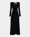 Atelier Prabal Gurung Maude Ruched Bead-trim Gown In Black