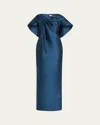 Atelier Prabal Gurung Meryl Asymmetric Drape Mikado Column Gown