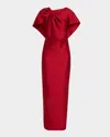 Atelier Prabal Gurung Meryl Asymmetric Drape Mikado Column Gown