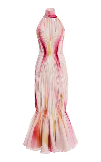 Atelier Prabal Gurung Printed Silk-chiffon Midi Dress In Multi