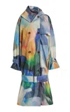 Atelier Prabal Gurung Printed Taffeta Trench Coat In Multi