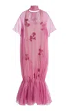 Atelier Prabal Gurung Sequined Silk-organza Midi Dress In Pink