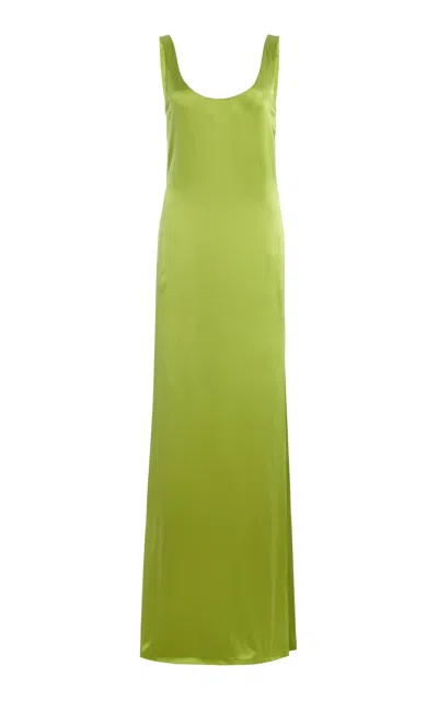 Atelier Prabal Gurung Silk Charmeuse Tank Dress In Green