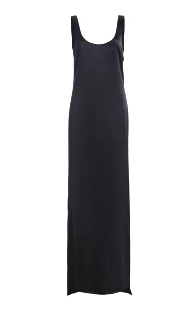 Atelier Prabal Gurung Silk Crepe Back Satin Tank Dress In Black
