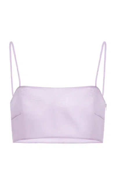 Atelier Prabal Gurung Silk Organza Choli Top In Purple