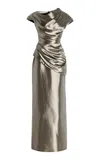 Atelier Prabal Gurung Sophia Metallic Ruched Gown