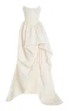 Atelier Prabal Gurung Stella Silk Faiille Gown In Ivory