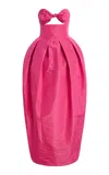 Atelier Prabal Gurung Strapless Silk-faille Gown In Pink