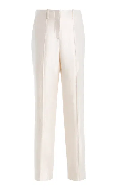 Atelier Prabal Gurung Tailored Shantung Slim Leg Trousers In Neutral