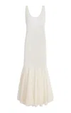 Atelier Prabal Gurung Trumpet-hem Superfine Alpaca-blend Midi Dress In White