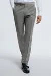 Atelier Grey Melange Wool Cashmere Blend Slim Fit Trousers In Grey Melange