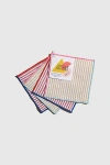 Atelier Saucier Patterned Cocktail Napkin Set In Carnival Stripe At Urban Outfitters
