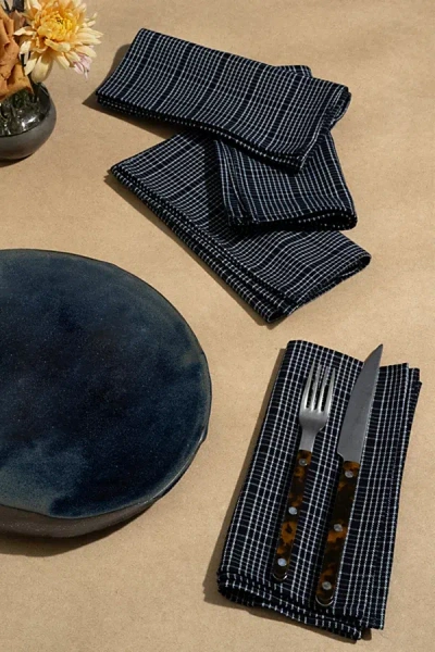 Atelier Saucier Patterned Napkin Set In Heritage Plaid At Urban Outfitters