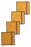 Atelier Saucier Universtiy Set Of 4 Cocktail Napkins In Yellow