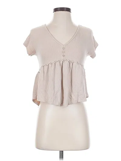 Pre-owned Atelier Short Sleeve Blouse In Tan